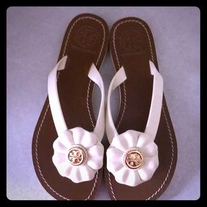 Tory Burch flower flip flops